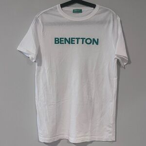 United Colors Of Benetton White Tee with Green Logo